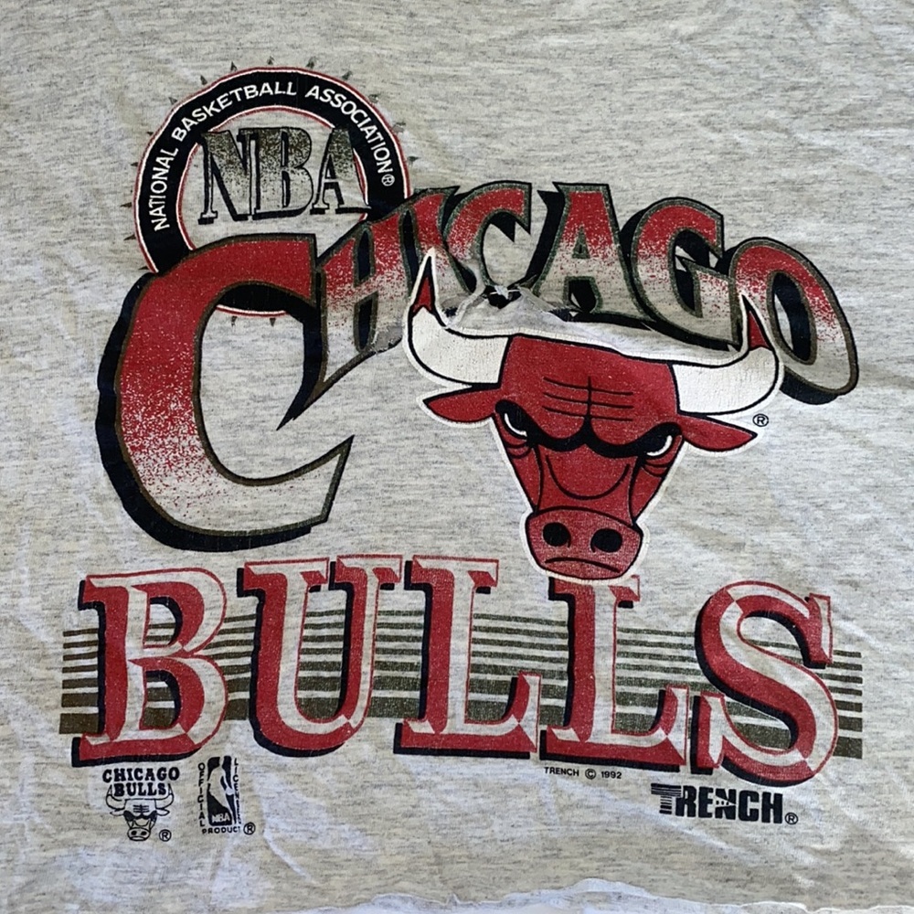 VINTAGE 1992 Chicago Bulls Cropped T-Shirt - Picture 2 of 5
